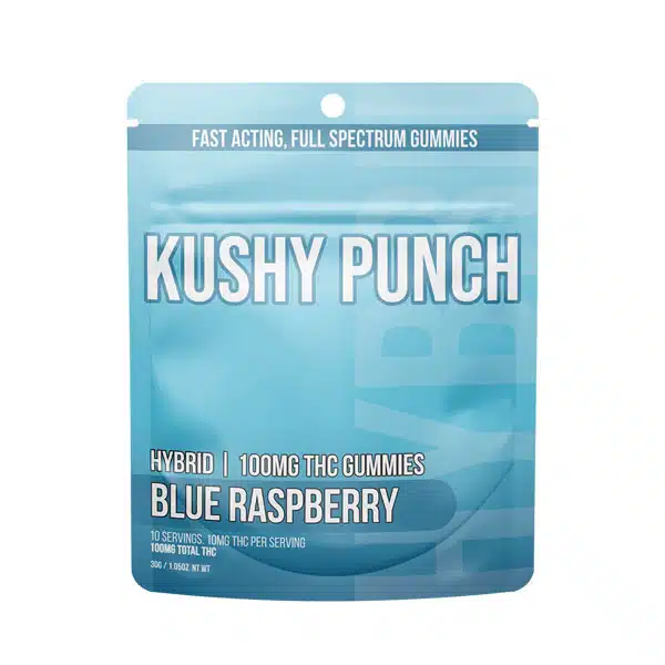 Featured image for “Gummies | Blue Raspberry | Hybrid | 10pk | Kushy Punch”