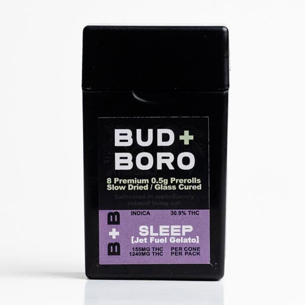 Featured image for “Pre-Rolls | Bud + Boro | Indica | 8-Pack | Jet-Fuel-Gelato | SLEEP | SLACK-HOLLOW”